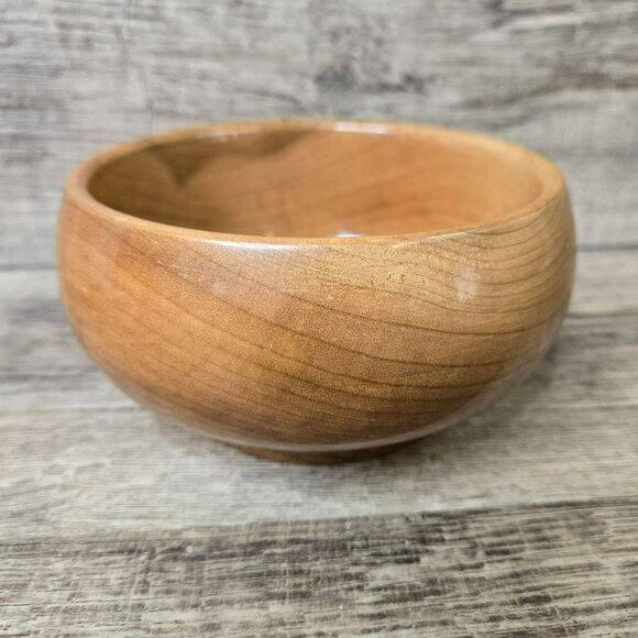 VTG Myrtlewood Chalet Candy Nut Dish Bowl Handcrafted Oregon Myrtle Wood 5.5" - Picture 4 of 13